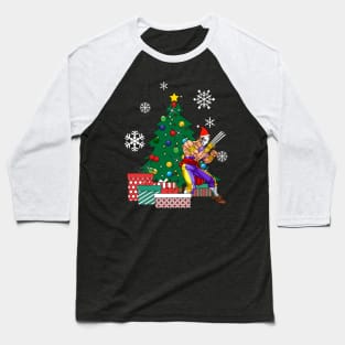 Vega Around The Christmas Tree Street Fighter Baseball T-Shirt